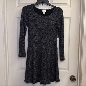 Emily West Black and Gray Long Sleeve Dress